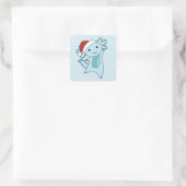Axolotl Merry Winter Animals Axolotls Vierkante Sticker (Tas)