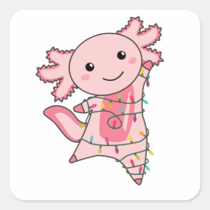 Axolotl Merry Winter Animals Axolotls Vierkante Sticker