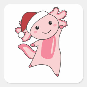 Axolotl Merry Winter Animals Axolotls Vierkante Sticker
