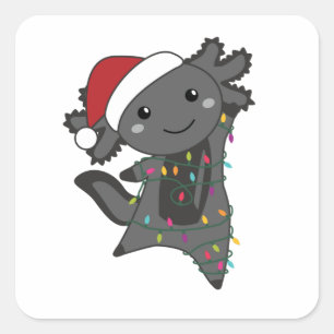 Axolotl Merry Winter Animals Axolotls Vierkante Sticker