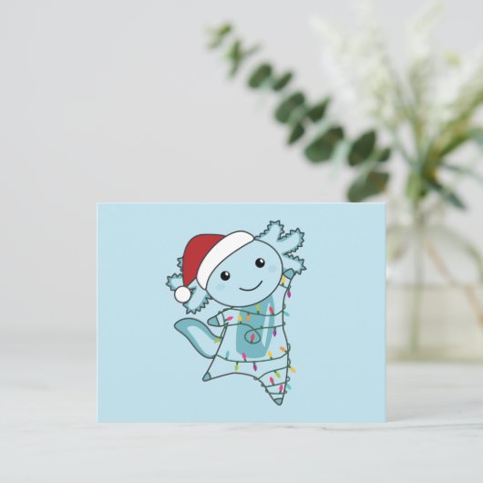 Axolotl Merry Winter Animals Briefkaart (Staand voorkant)