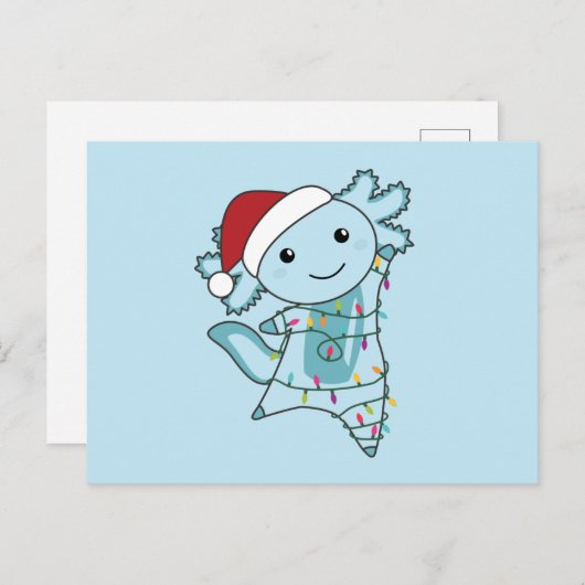 Axolotl Merry Winter Animals Briefkaart (Voorkant / Achterkant)