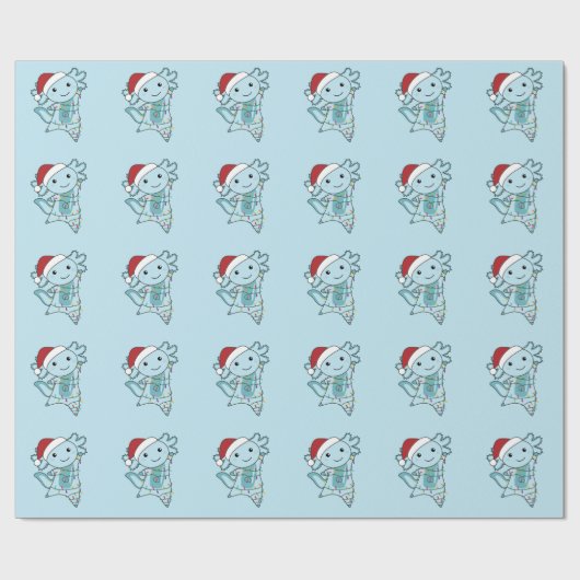 Axolotl Merry Winter Animals Cadeaupapier (Vlak)