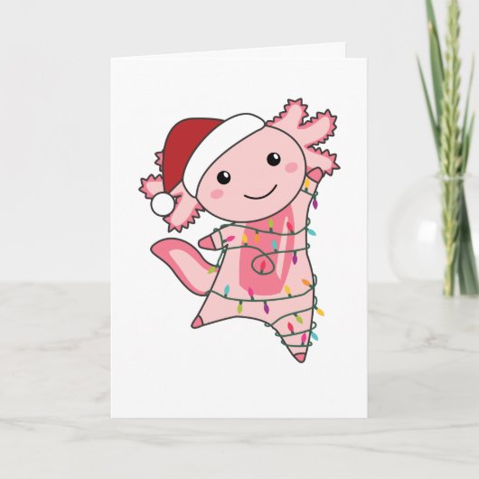Axolotl Merry Winter Animals Feestdagen Kaart (Voorkant)