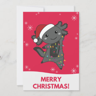 Axolotl Merry Winter Animals Feestdagenkaart