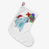 Axolotl Merry Winter Animals Grote Kerstsok (Voorkant (Hangend))