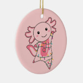 Axolotl Merry Winter Animals Keramisch Ornament (Rechts)