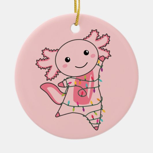 Axolotl Merry Winter Animals Keramisch Ornament (Voorkant)