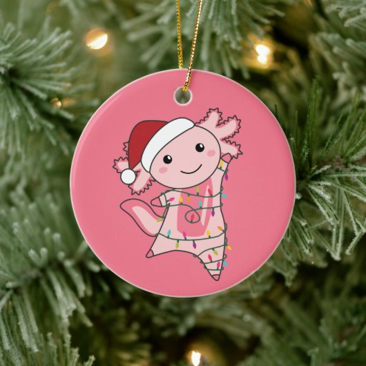 Axolotl Merry Winter Animals Keramisch Ornament (Boom)