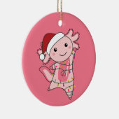 Axolotl Merry Winter Animals Keramisch Ornament (Rechts)