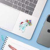 Axolotl Merry Winter Animals Sticker (Laptop met iPhone)