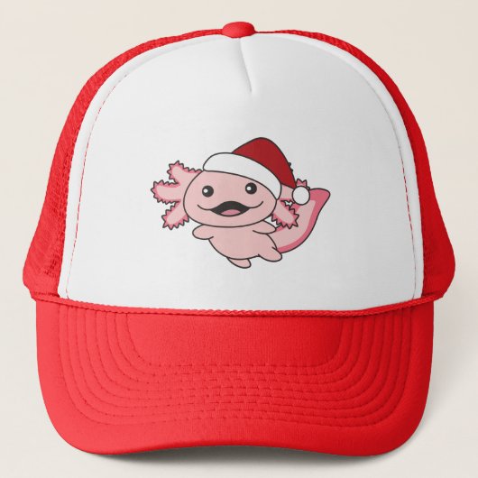 Axolotl Merry Winter Axolotl Trucker Hat Pet (Voorkant)