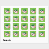 Axolotl Merry Winter Elf Axolotl Square Vierkante Sticker (Vel)