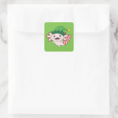 Axolotl Merry Winter Elf Axolotl Square Vierkante Sticker (Tas)