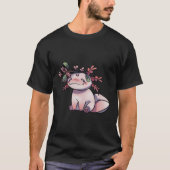 Axolotl met bloemen t-shirt (Voorkant)