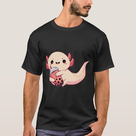 Axolotl met Boba Thee T-shirt (Voorkant)