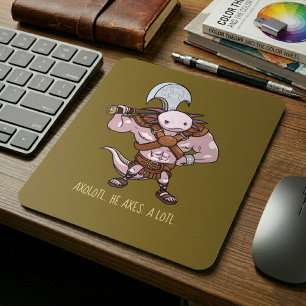 Axolotl met een bijl Gladiator krijger Kunstwerk Muismat