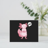 Axolotl met gestompt dier in de Kawaii-stijl Briefkaart (Staand voorkant)