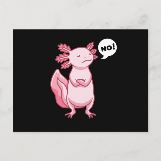 Axolotl met gestompt dier in de Kawaii-stijl Briefkaart (Voorkant)