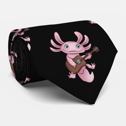 Axolotl met gitaar stropdas (Opgerold)
