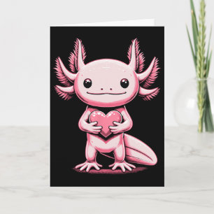 Axolotl met hart Valentijnsdag Schattig Valenti Kaart