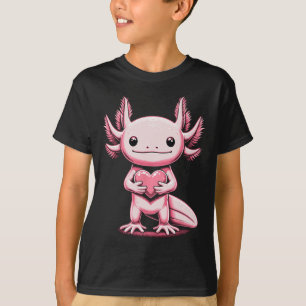 Axolotl met hart Valentijnsdag Schattig Valentijn T-shirt