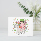 Axolotl met Unicorn St. Briefkaart (Staand voorkant)