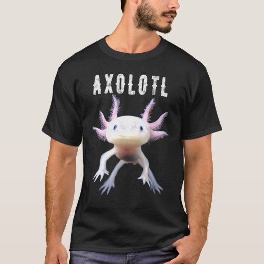 Axolotl Mexican Walking Fish Cute Amphibian Smilin T-shirt (Voorkant)