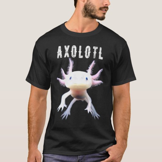 Axolotl Mexican Walking Fish Cute Amphibian Smilin T-shirt (Voorkant)