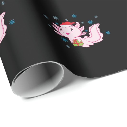 Axolotl mit Geschenk vom Weihnachtsmann Cadeaupapier (Rol Hoek)