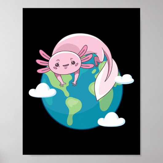 Axolotl Moeder Earth Day Funny for Planet Environm Poster (Voorkant)