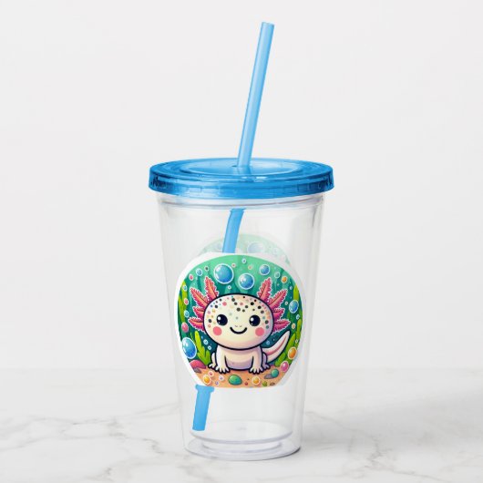 Axolotl MOK Salamander Acryl Drinkbeker (Achterkant)