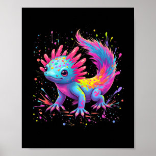 Axolotl Mooie Kleurrijke Kunst Schattige Kawaii Ax Poster