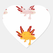 Axolotl Muster Hart Sticker (Voorkant)