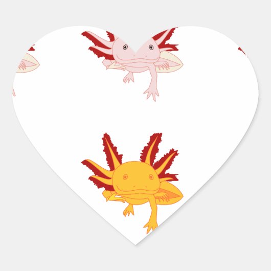 Axolotl Muster Hart Sticker (Voorkant)