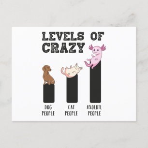 Axolotl Niveaus van luie Funny Animals Gift Briefkaart