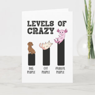 Axolotl Niveaus van luie Funny Animals Gift Kaart