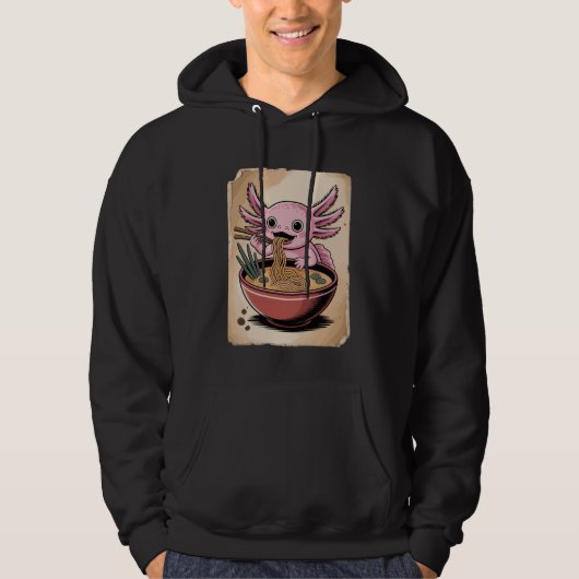 Axolotl Noodle Lover Kawaii Ramen Bowl Japanese An Hoodie (Voorkant)