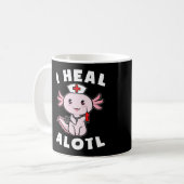 Axolotl Nurse I Heal Alotl Kawaii Koffiemok (Voorkant links)