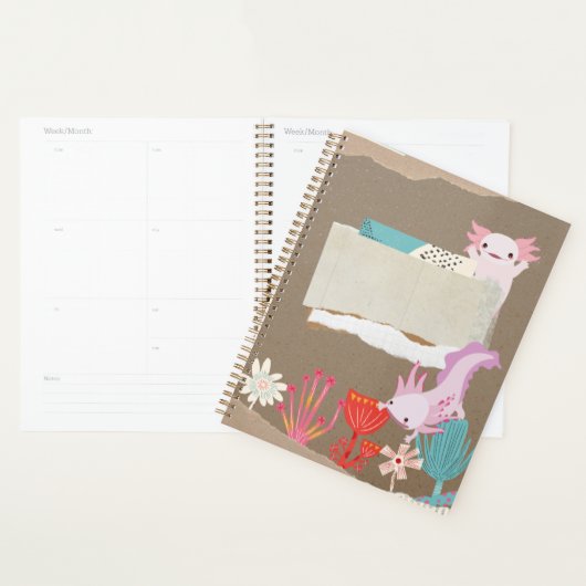 Axolotl onder water voor Axolotl Lovers Planner (Display)