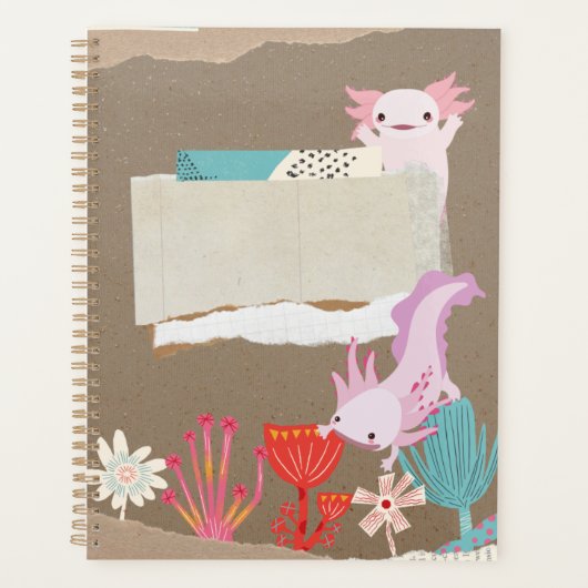 Axolotl onder water voor Axolotl Lovers  Planner (Voorkant)