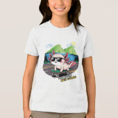 Axolotl op een skateboard Tri-Blend shirt (Voorkant)