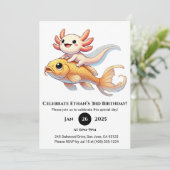 Axolotl op Koi-verjaardag Kaart (Staand voorkant)
