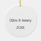 Axolotl paar unieke aangepaste naam eerste kerst keramisch ornament (Achterkant)