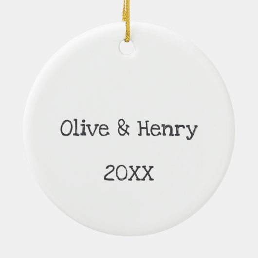 Axolotl paar unieke aangepaste naam eerste kerst keramisch ornament (Achterkant)