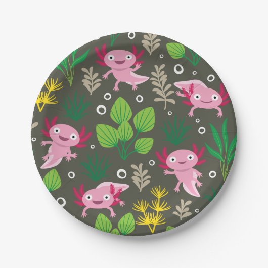 Axolotl Paper Plate Papieren Bordje (Voorkant)