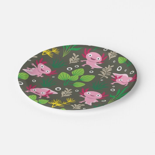 Axolotl Paper Plate Papieren Bordje (Gekanteld)