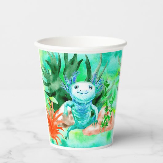 Axolotl-papierbekertjes Papieren Bekers (Voorkant)