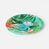 Axolotl Party Borden Birthday  Papieren Bordje (Gekanteld)