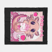 Axolotl Pastel Gothic Strawberry Milk Shake Anime Fleece Deken (Voorkant (Horizontaal))